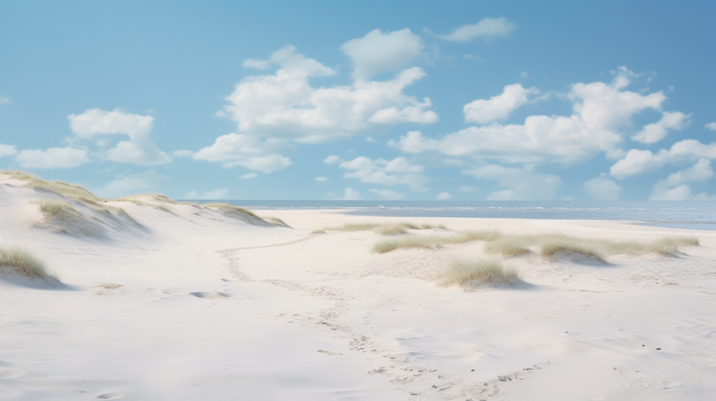 Photo drone d'une plage de sable blanc près de Kerascoet