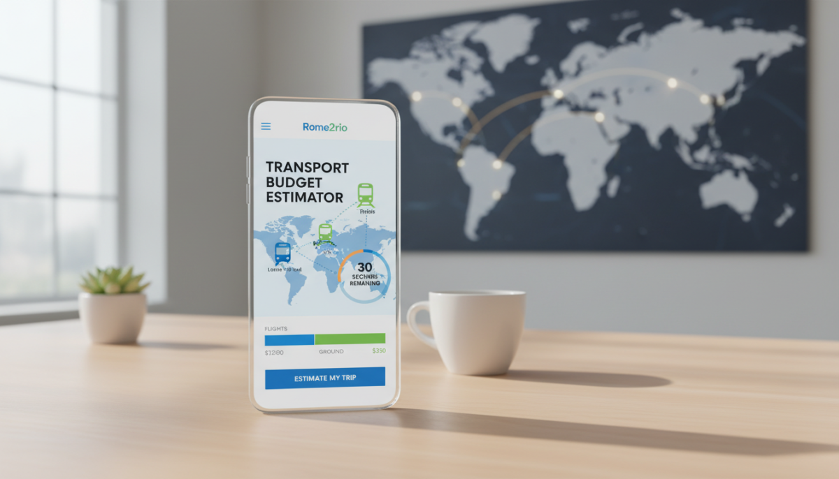 estimez rapidement votre budget transport en seulement 30 secondes avec rome2rio, votre outil fiable pour planifier vos déplacements facilement et économiquement.