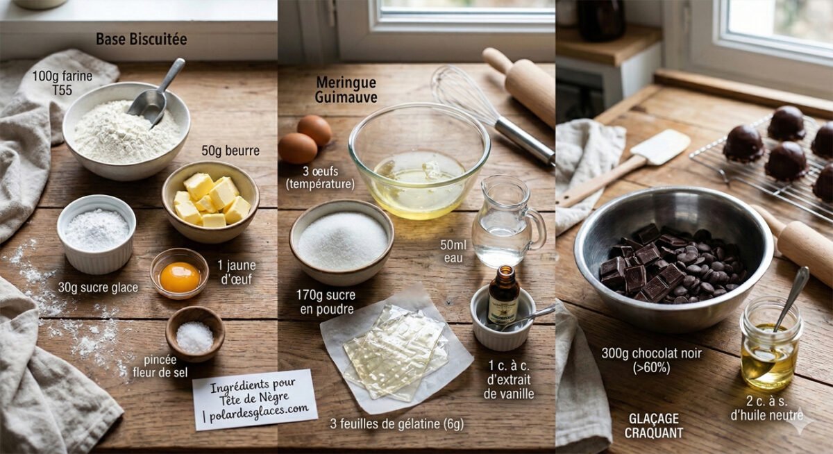 Ingrédients pour la recette de la Tête de nègre