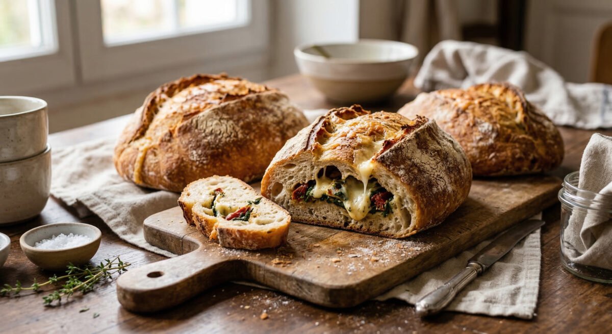 Les Pains farcis sans pétrissage