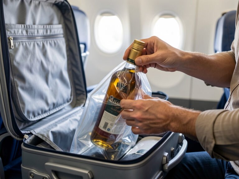 Quel est le meilleur emballage pour transporter de l'alcool en avion ? cabine ou soute